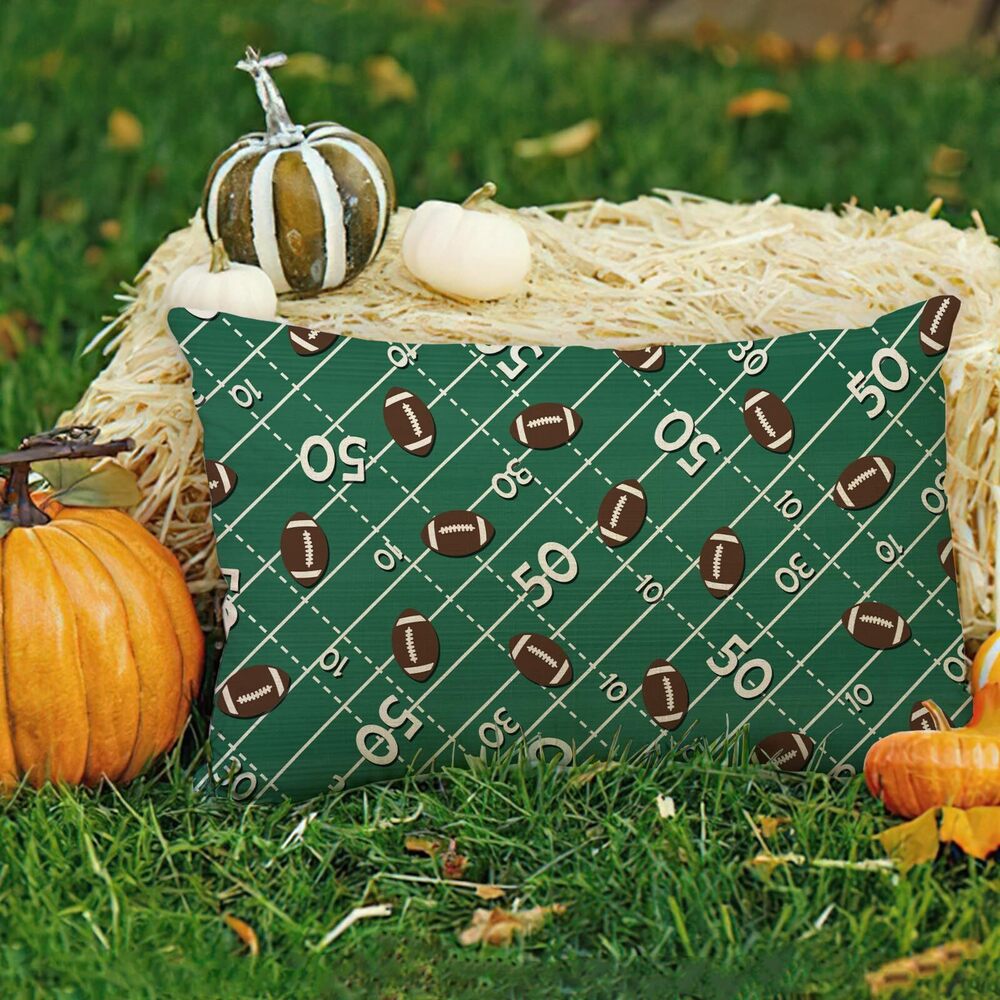 9411 Football Green Lumbar Decorative Rectangle Pillow Cover 12 x 20 - Picture 6 of 7